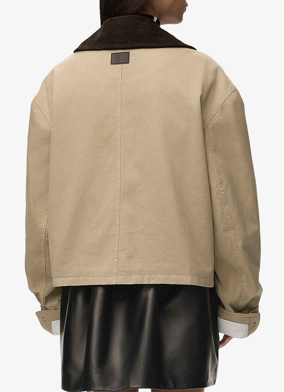 LOEWE Jack met details van corduroy en opgestikte zakken - achterkant 5 beige