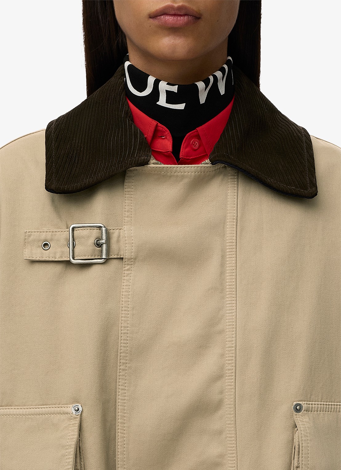 LOEWE Jack met details van corduroy en opgestikte zakken - detail 2 beige