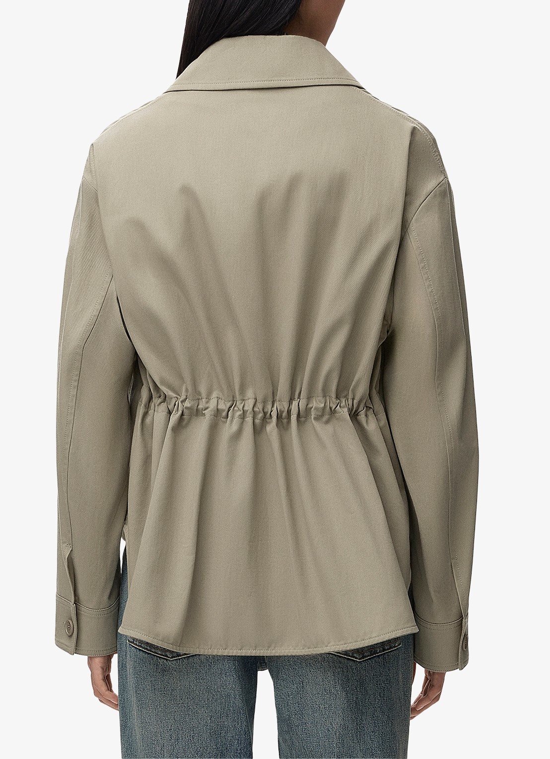 LOEWE Jack met details van kalfsleer en trekkoord - achterkant 7 khaki