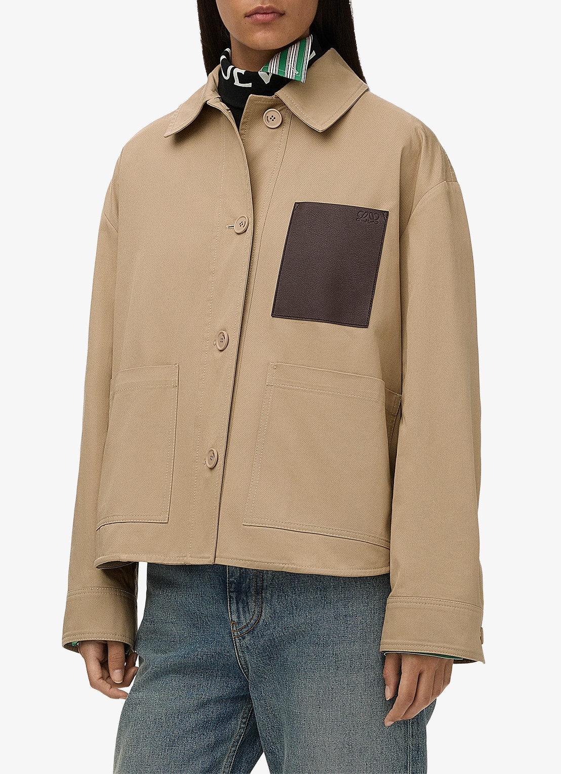 LOEWE Jack met opgestikte zakken - detail 4 beige