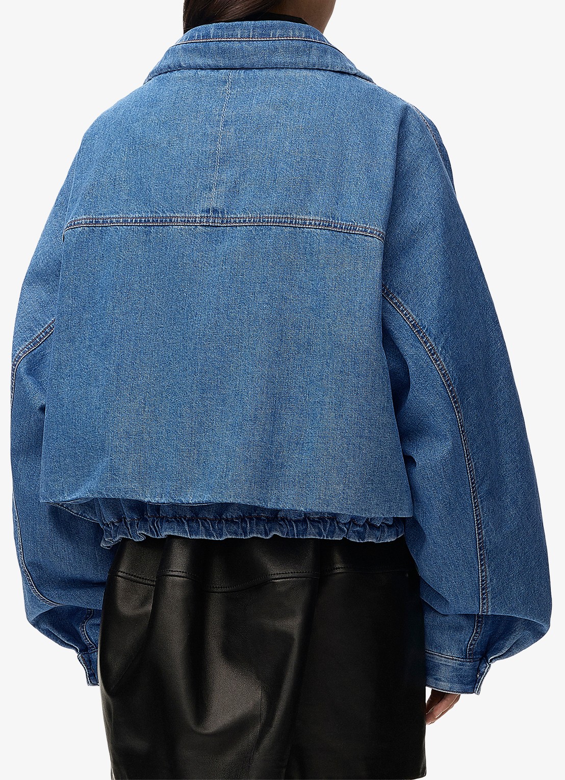 LOEWE Jack van denim met opstaande kraag - achterkant indigo