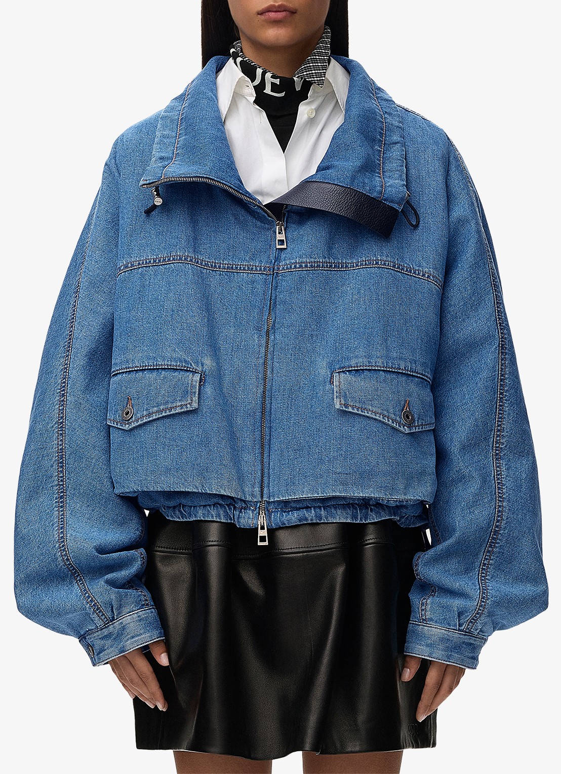 LOEWE Jack van denim met opstaande kraag - detail 4 indigo