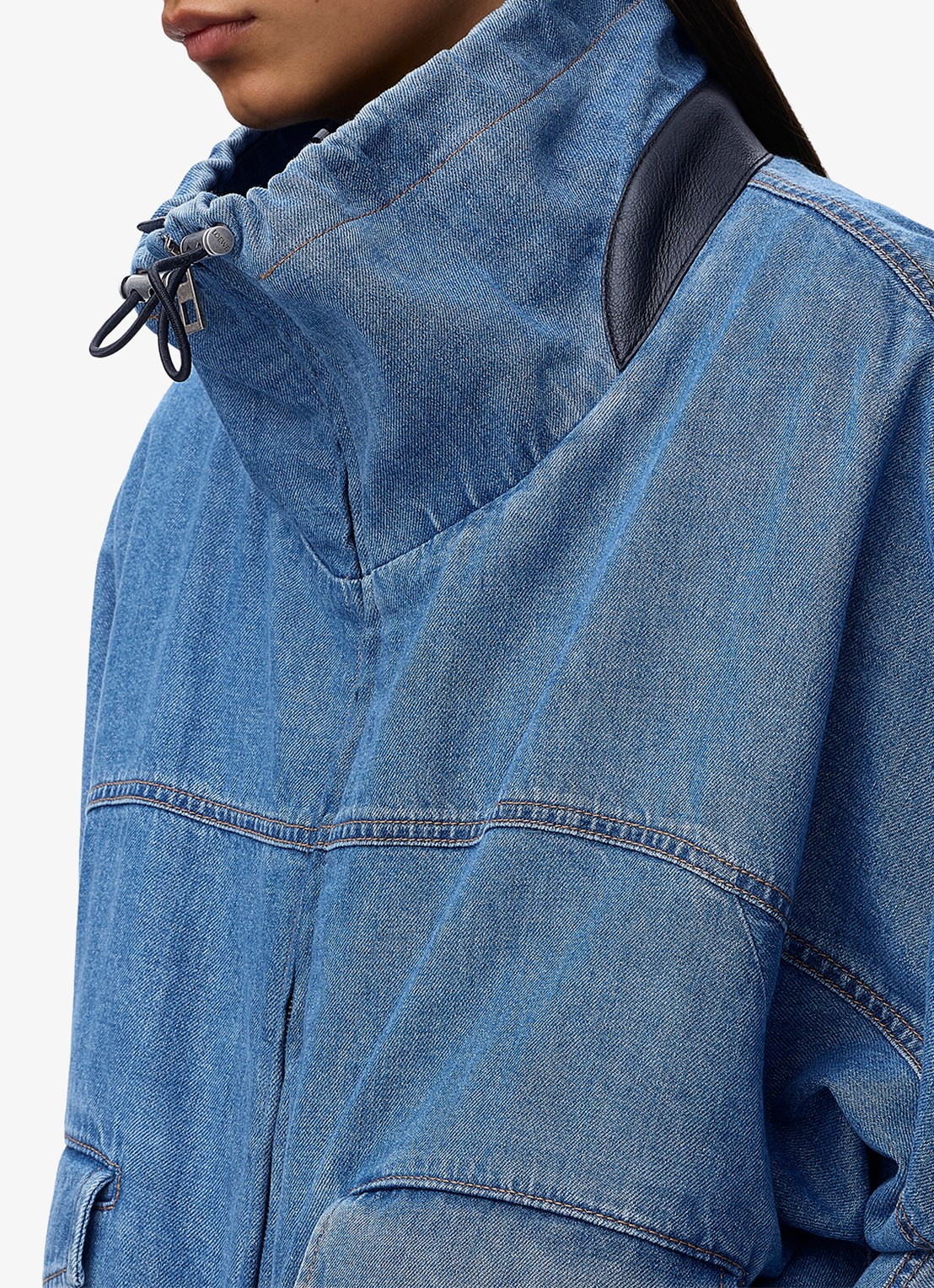 LOEWE Jack van denim met opstaande kraag - detail 5 indigo