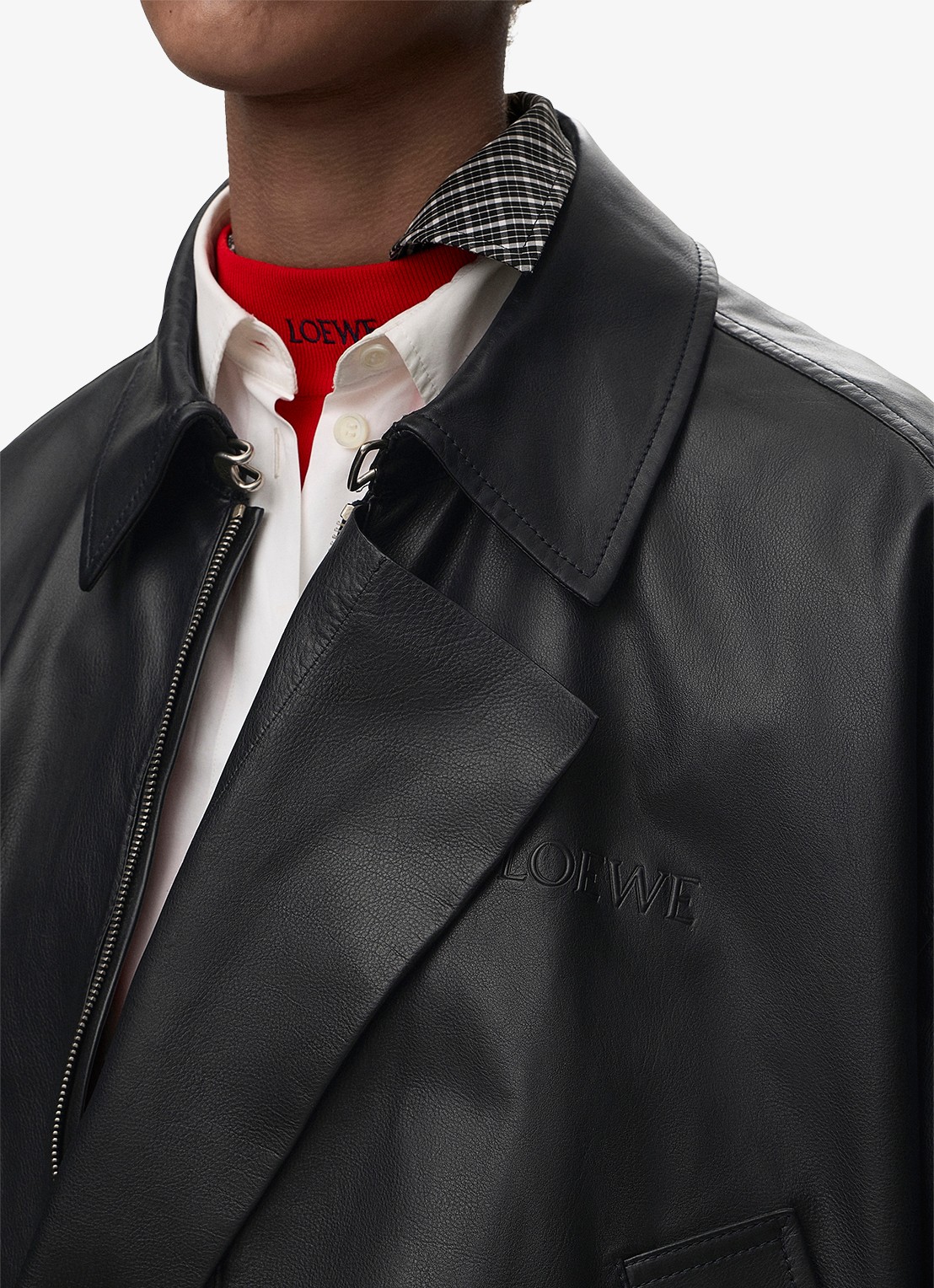 LOEWE Jack van kalfsleer met steekzakken - detail 2 zwart