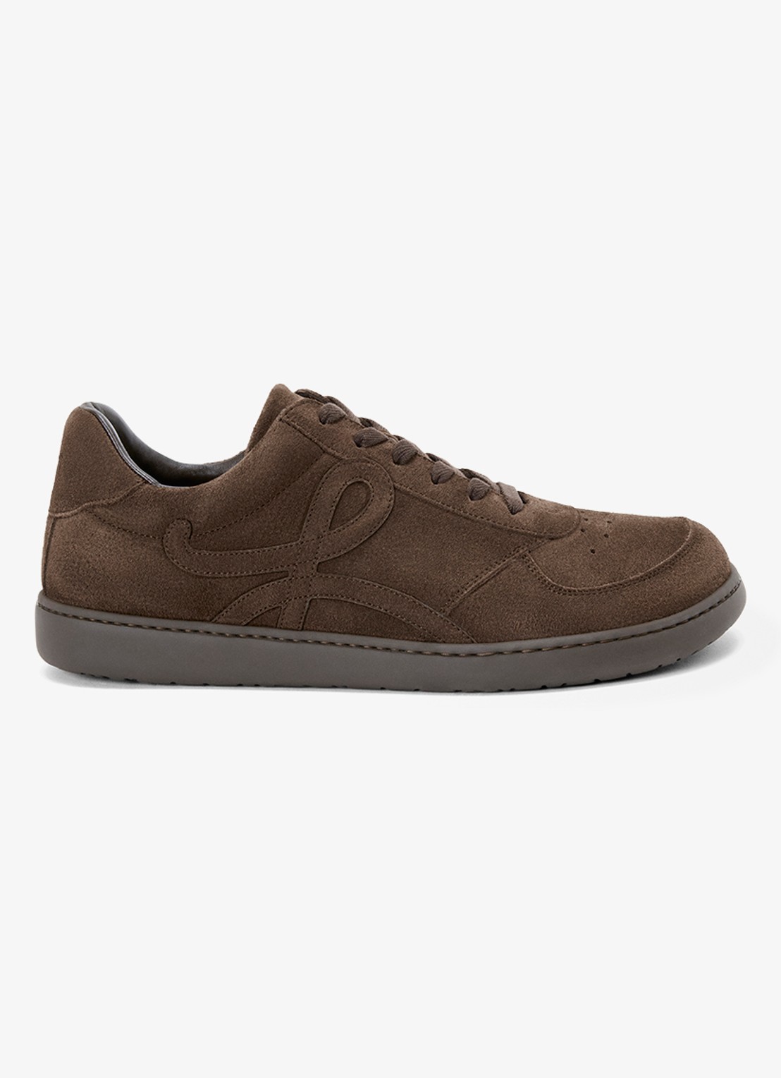 LOEWE Jambo sneaker van kalfssuède - voorkant donkerbruin