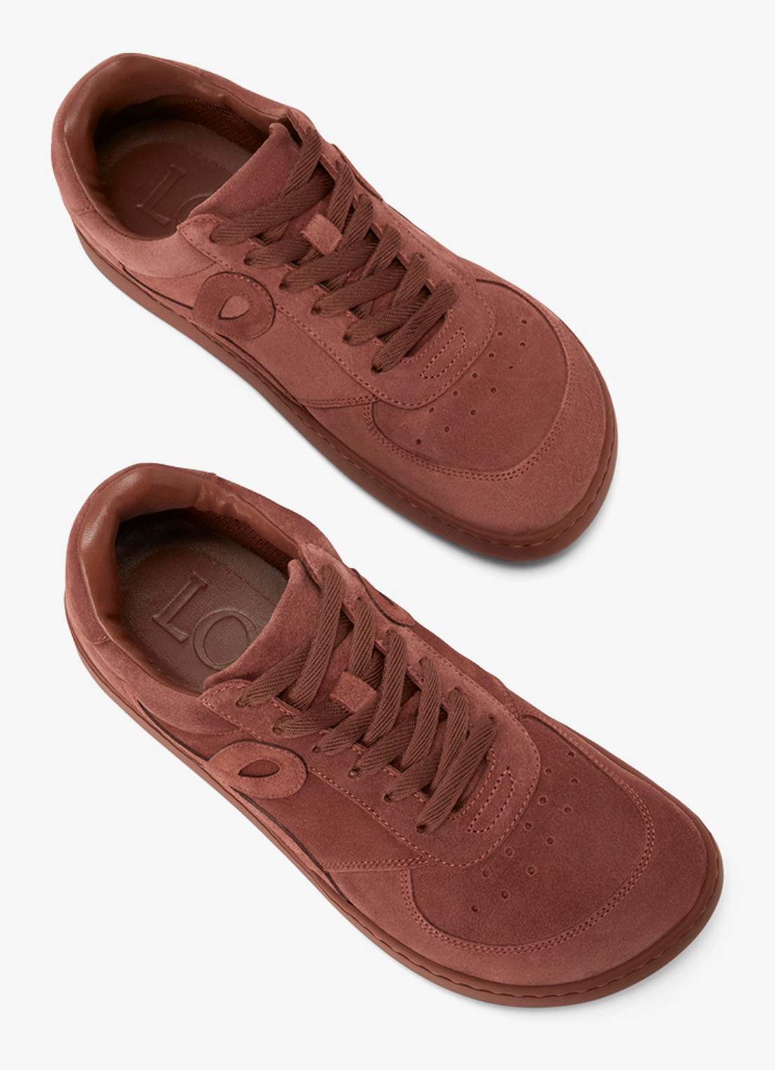 LOEWE Jambo sneaker van kalfssuède - detail 2 roodbruin