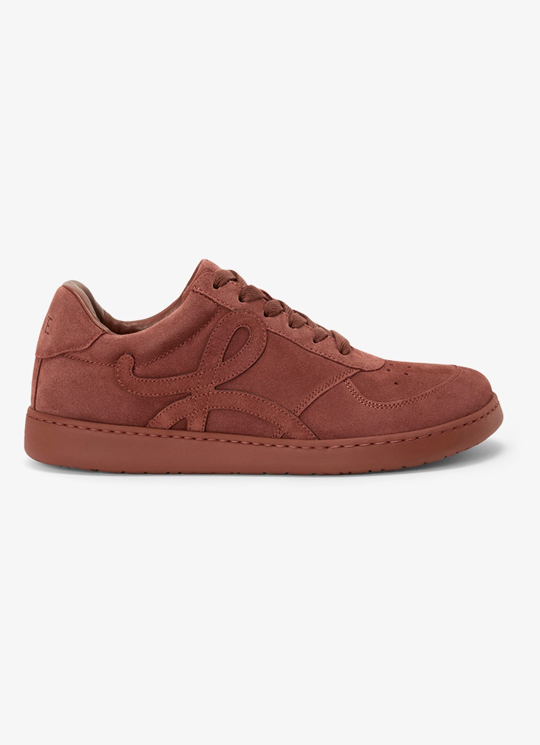 LOEWE Jambo sneaker van kalfssuède - voorkant 4 roodbruin