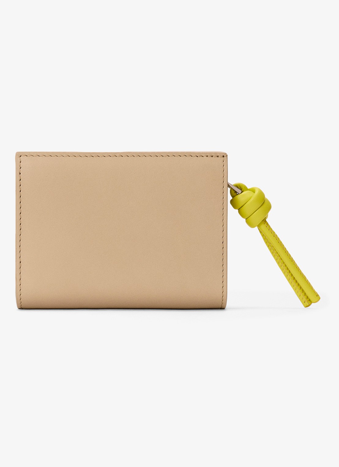 LOEWE Knot Compact portemonnee van kalfsleer - achterkant 5 beige