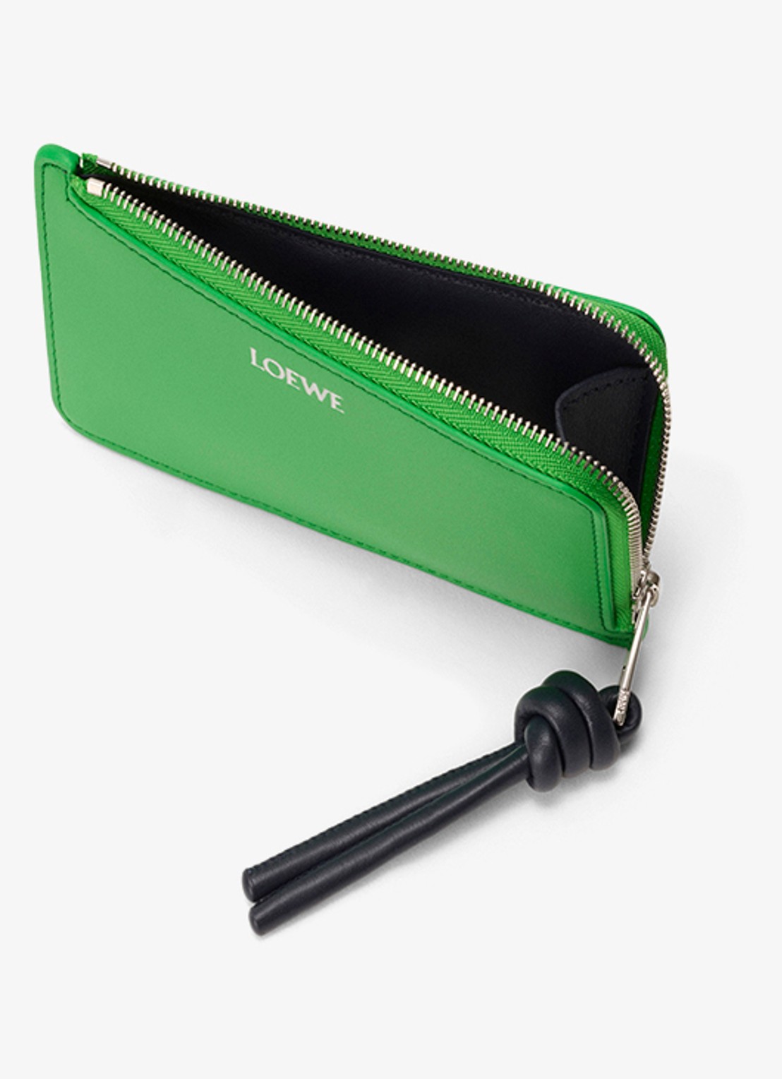 LOEWE Knot pasjeshouder van kalfsleer - detail groen
