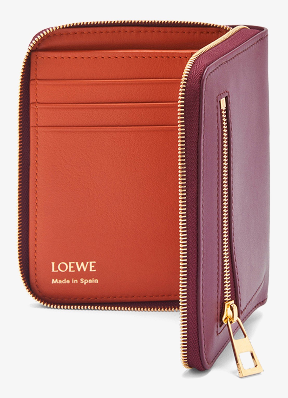 LOEWE Knot portemonnee van kalfsleer - detail aubergine