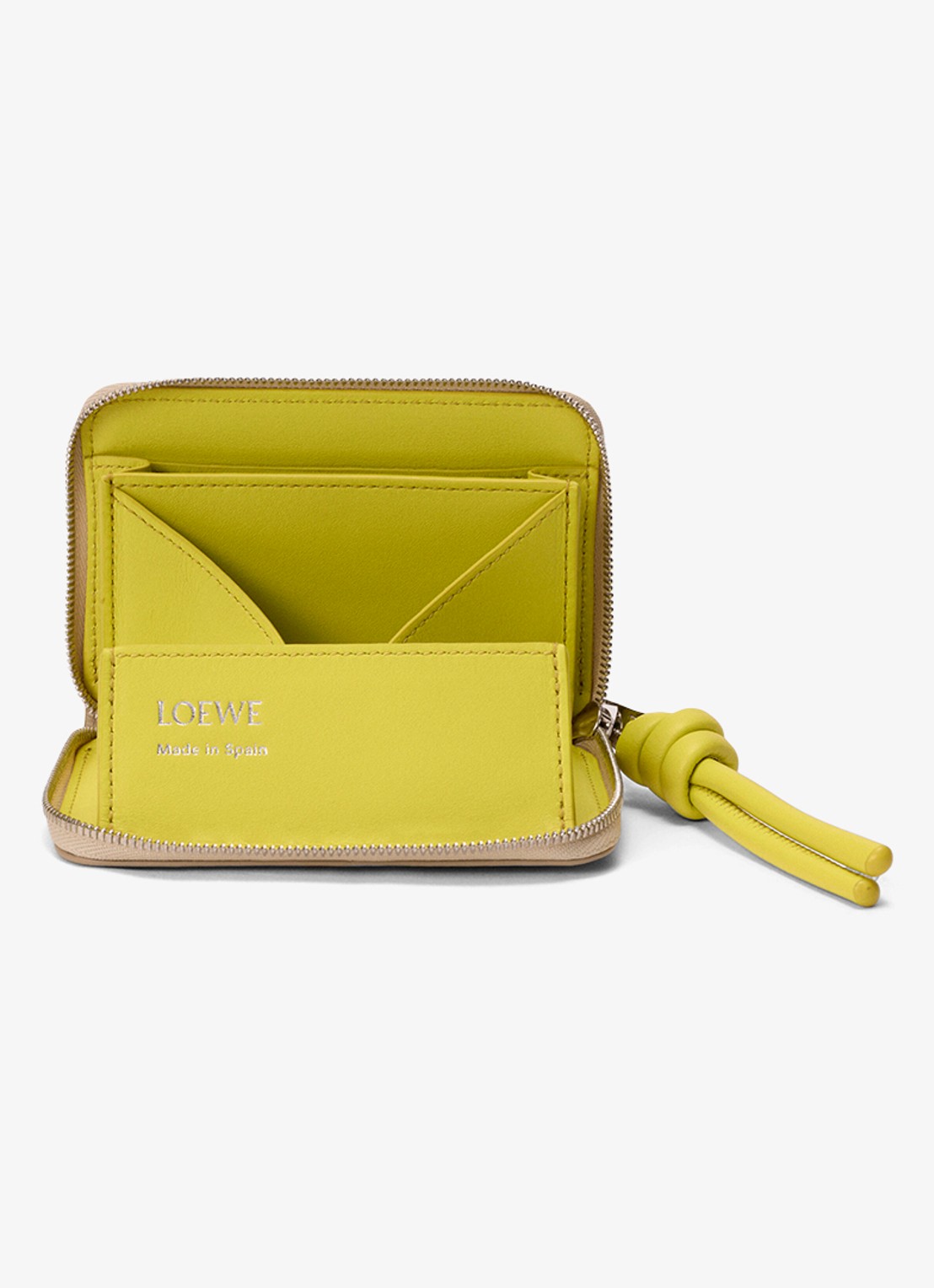LOEWE Knot portemonnee van kalfsleer - voorkant 4 beige