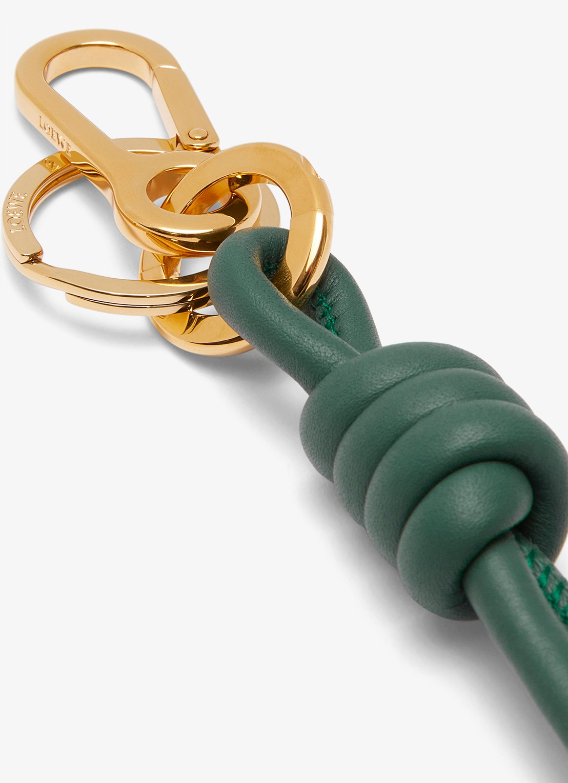 LOEWE Knot sleutelhanger van kalfsleer - detail 3 groen