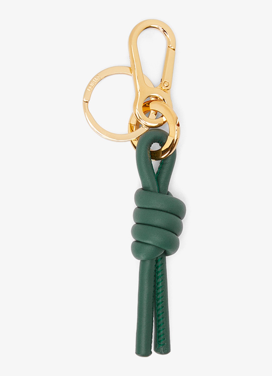 LOEWE Knot sleutelhanger van kalfsleer - voorkant groen
