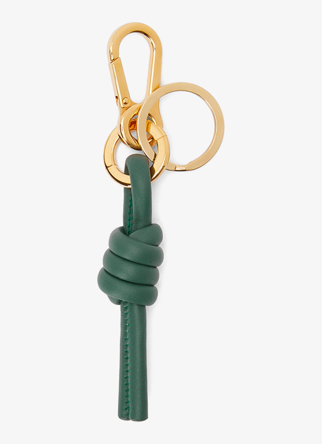 LOEWE Knot sleutelhanger van kalfsleer - voorkant 2 groen