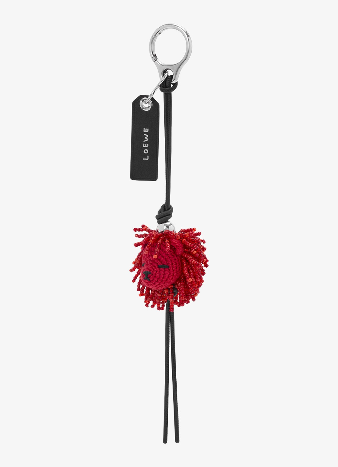 LOEWE Lion Head tasbedel van leer - voorkant rood