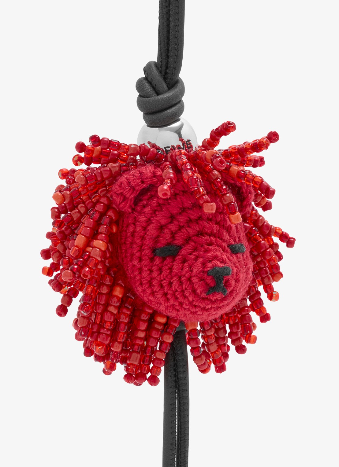 LOEWE Lion Head tasbedel van leer - voorkant 2 rood