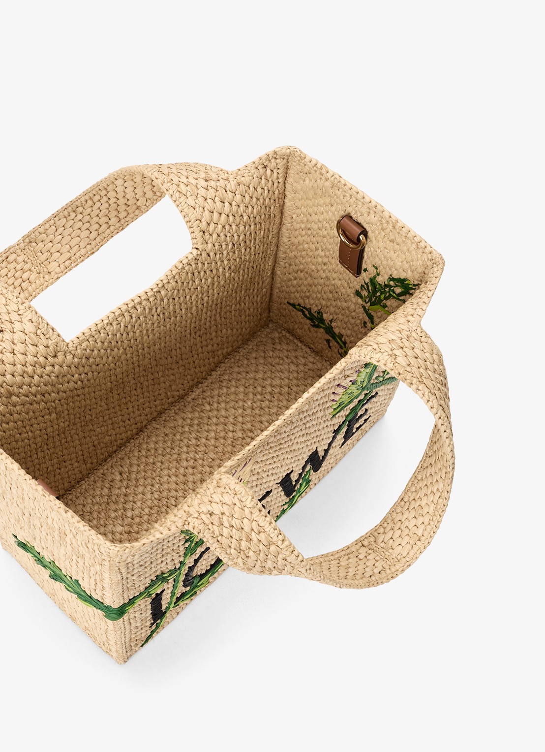 LOEWE Loewe Font Artichoke Small handtas van raffia met logo - detail 5 beige