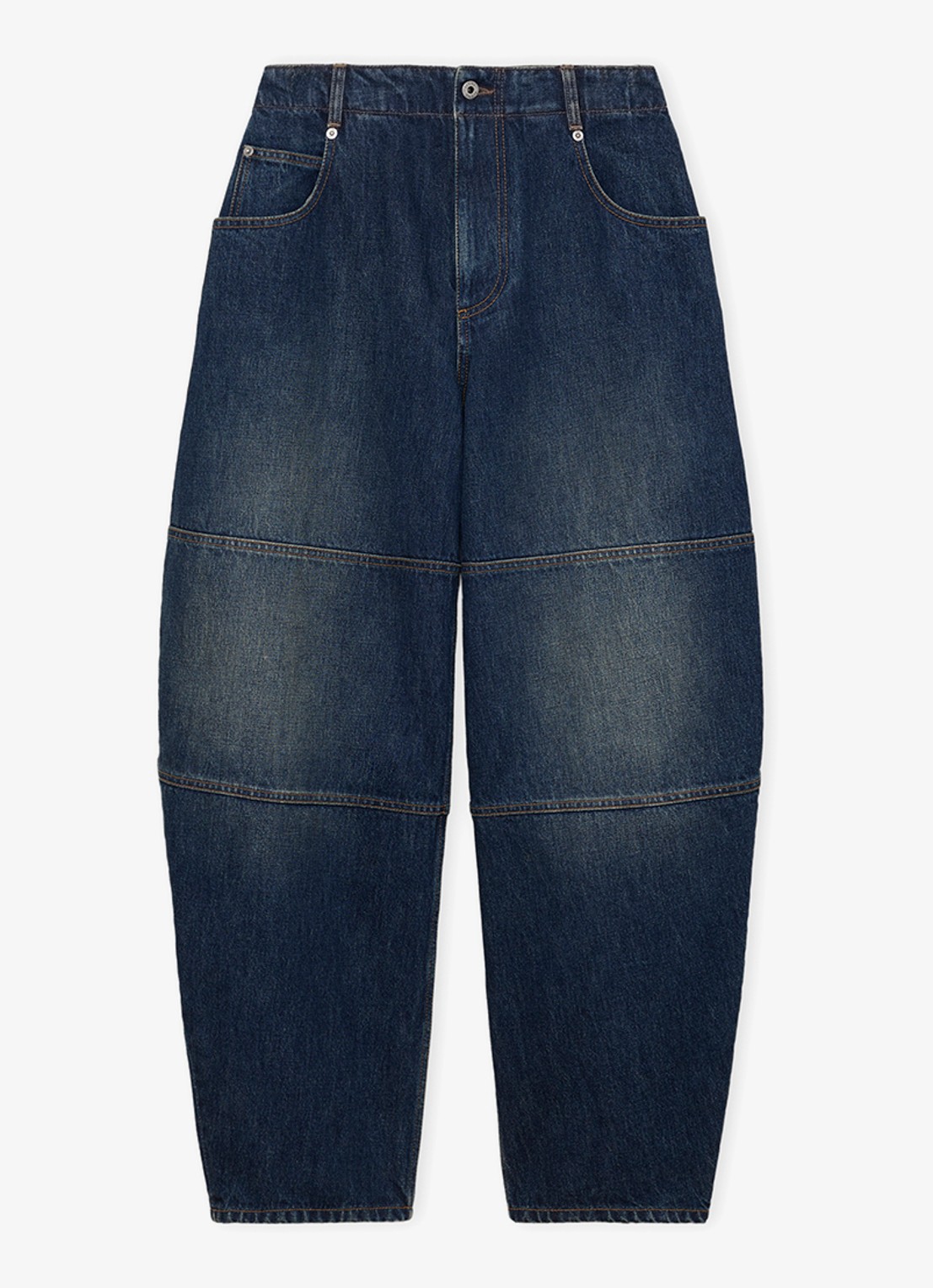 LOEWE Mid waist balloon jeans met donkere wassing - voorkant donkerblauw