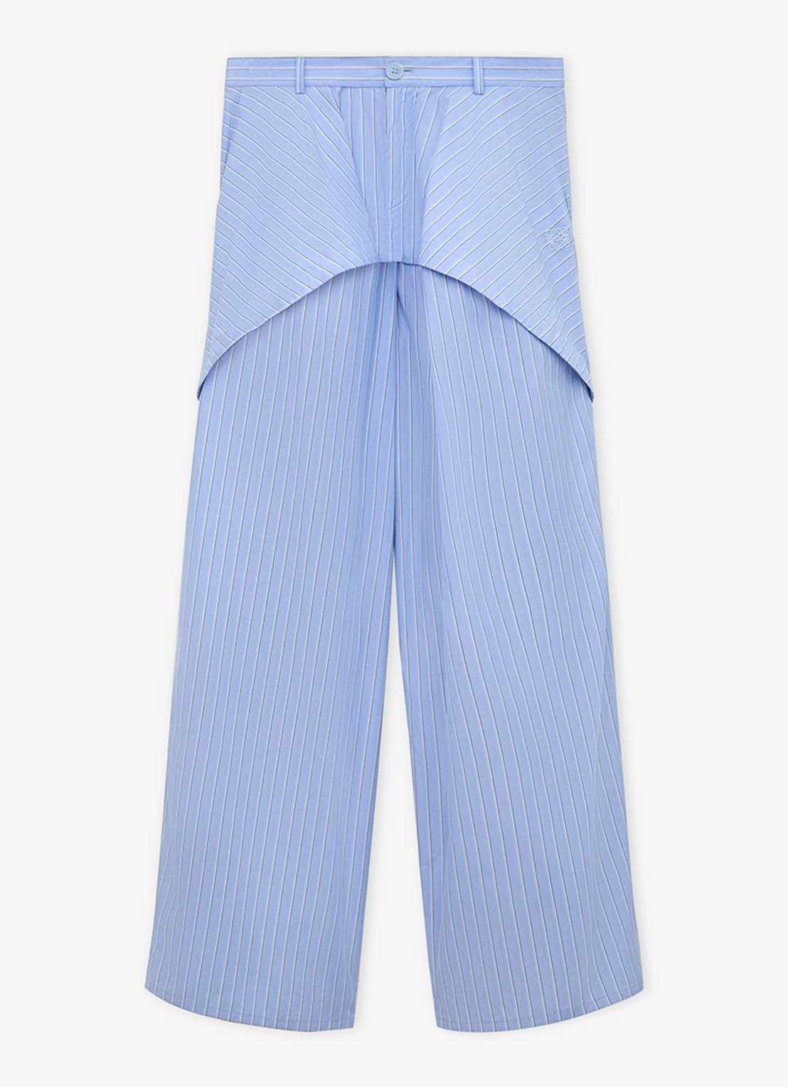 LOEWE Mid waist wide fit pantalon met streepprint - voorkant 4 blauw