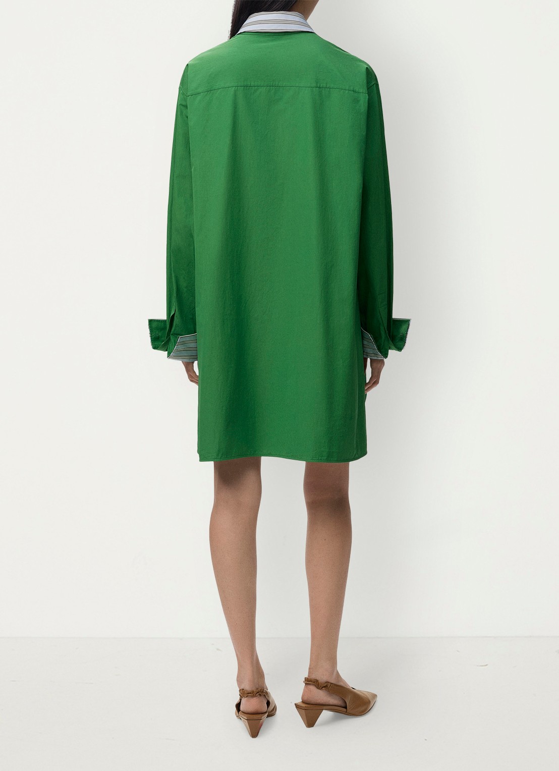 LOEWE Mini blousejurk met streepprint - achterkant 5 groen