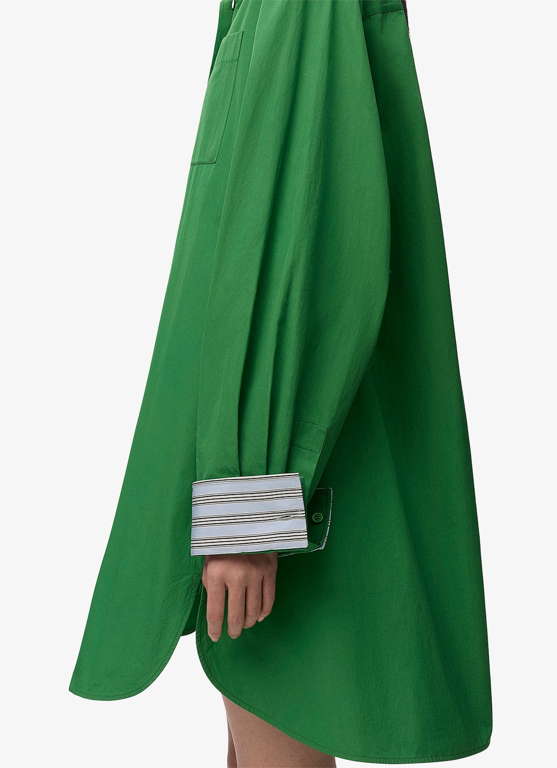 LOEWE Mini blousejurk met streepprint - detail 3 groen