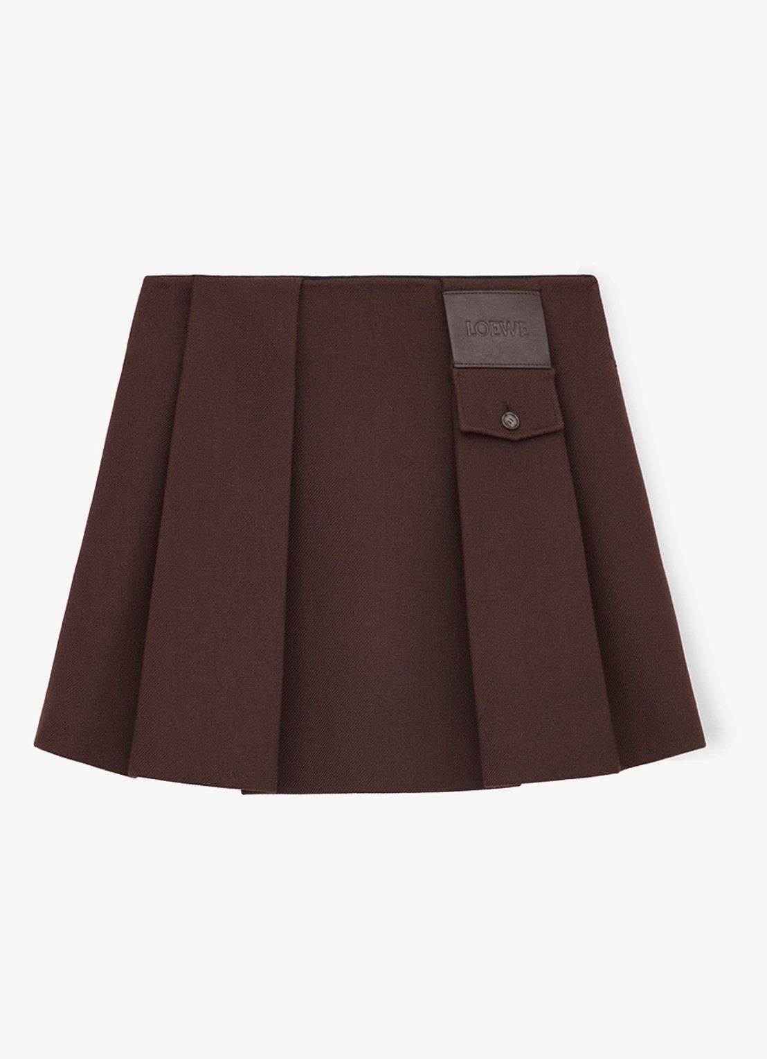 LOEWE Minirok in wolblend - voorkant 2 donkerbruin