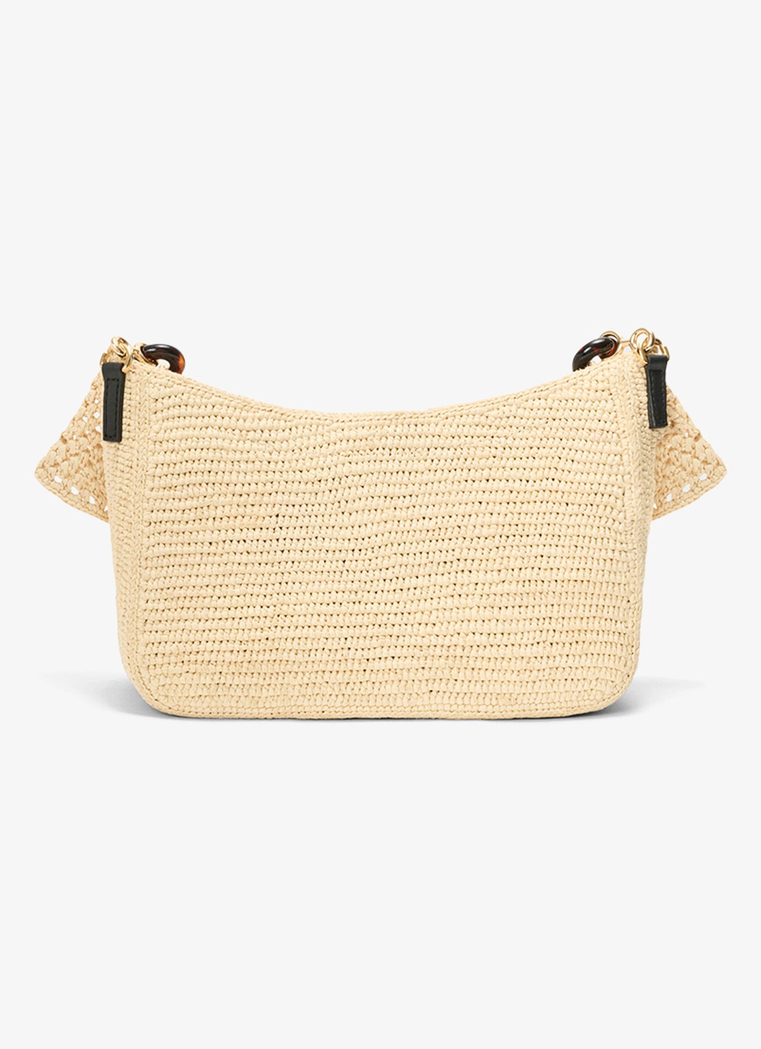 LOEWE Ola Medium schoudertas van raffia - achterkant 8 beige