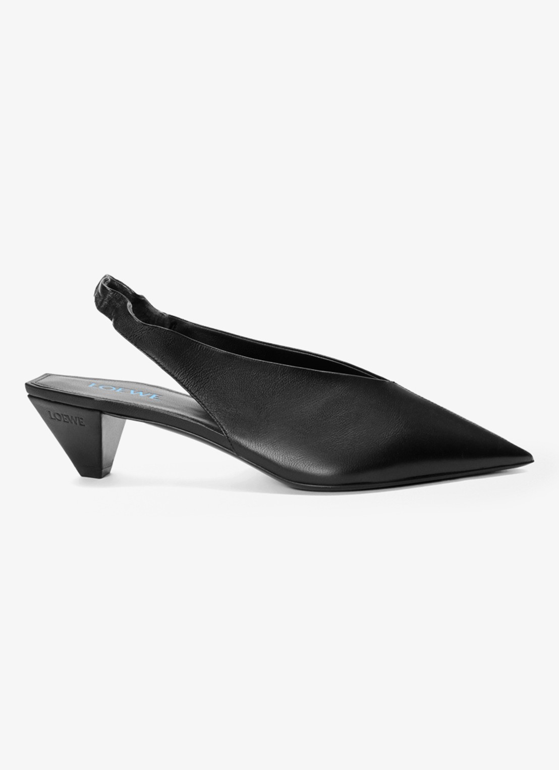 LOEWE Origami Cubic slingback van lamsleer - voorkant zwart