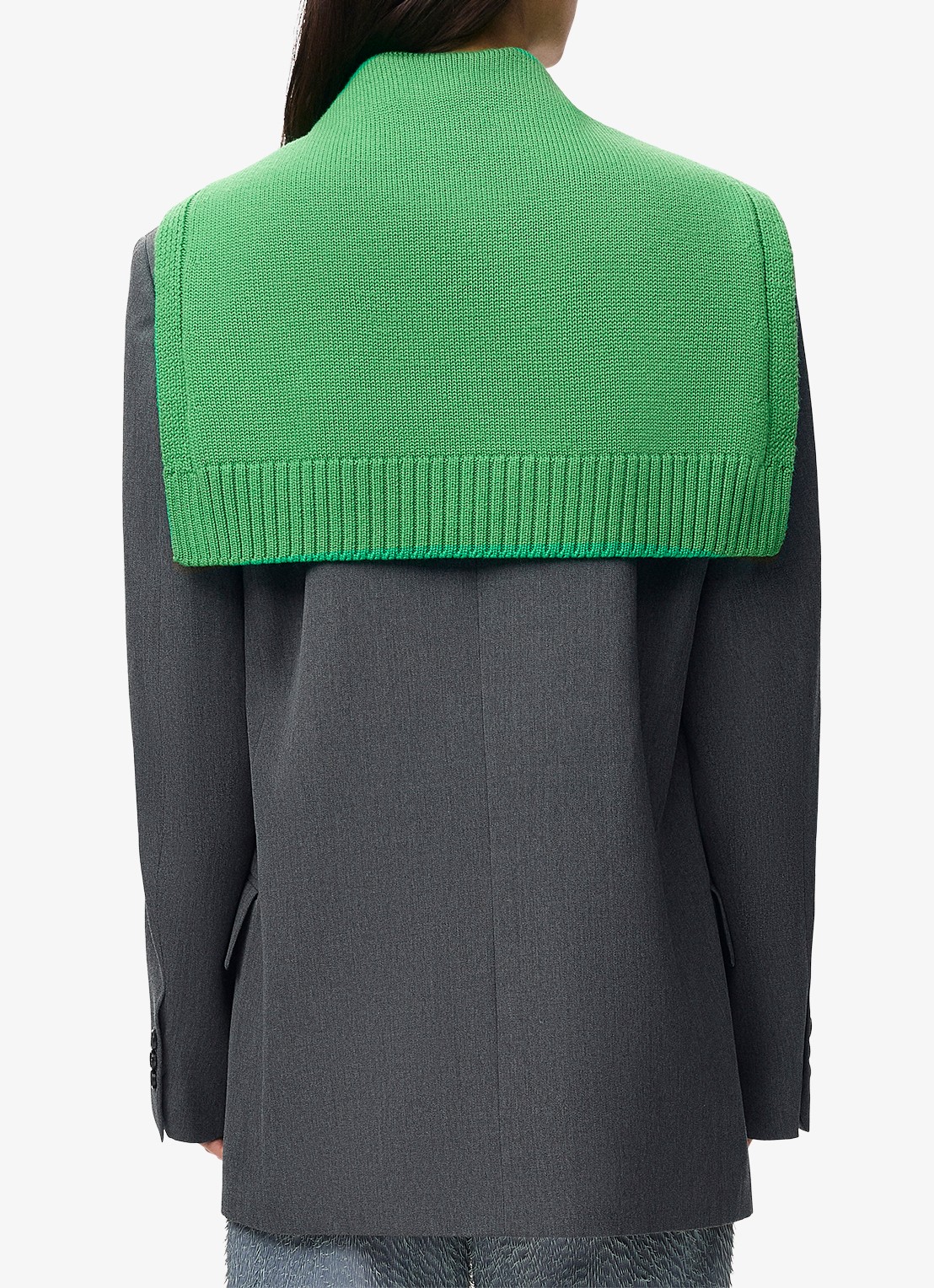 LOEWE Oversized double-breasted blazer van wol met uitneembare kraag - achterkant 5 grijs