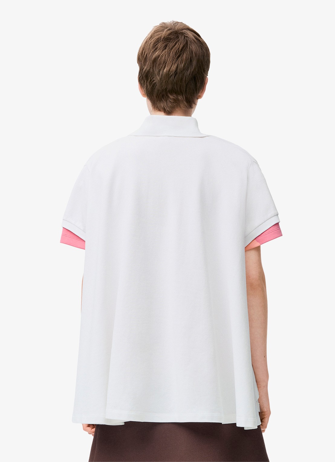 LOEWE Oversized polo met logoborduring en asymmetrische zoom - achterkant 3 wit