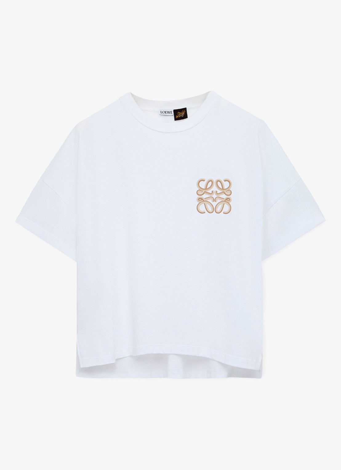 LOEWE Oversized T-shirt met logoborduring - voorkant 4 wit