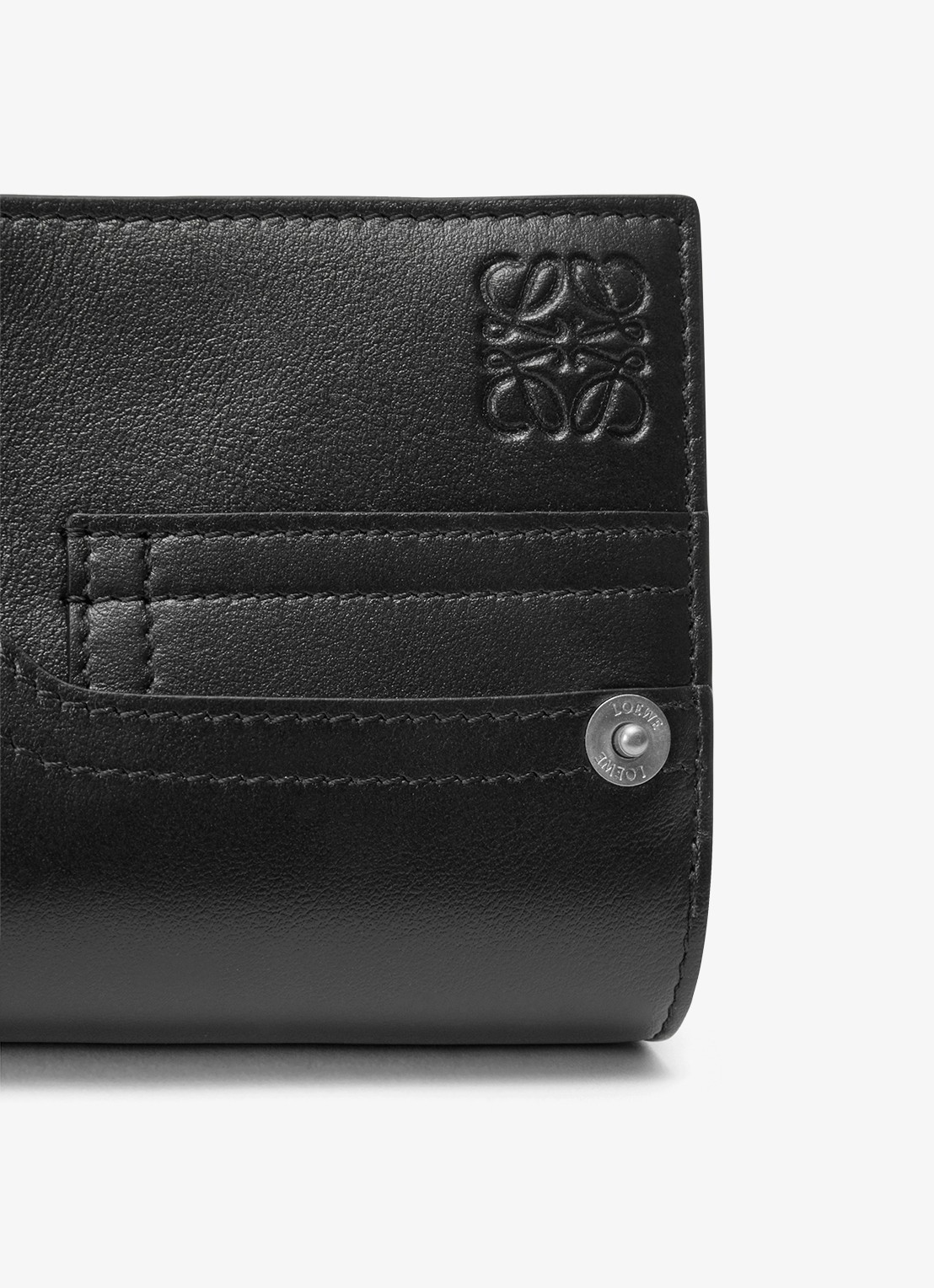 LOEWE Panta portemonnee van kalfsleer - detail zwart
