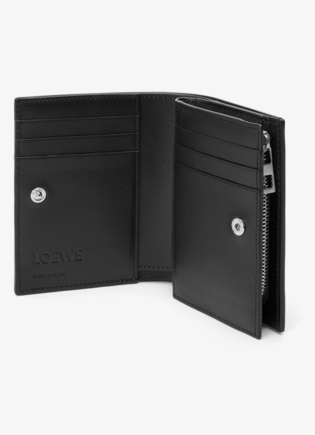 LOEWE Panta portemonnee van kalfsleer - voorkant 5 zwart