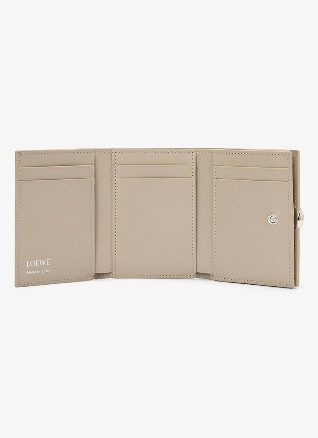 LOEWE Pebble portemonnee van kalfsleer - voorkant 5 zand
