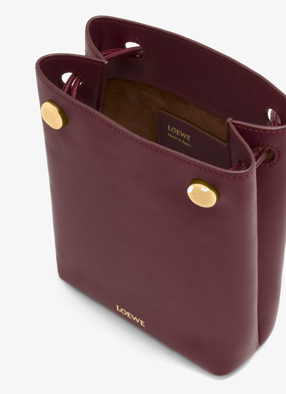 LOEWE Pebble Pouch crossbodytas van leer - detail 5 bordeauxrood
