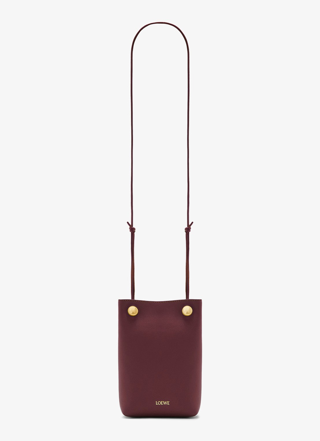 LOEWE Pebble Pouch crossbodytas van leer - detail 6 bordeauxrood