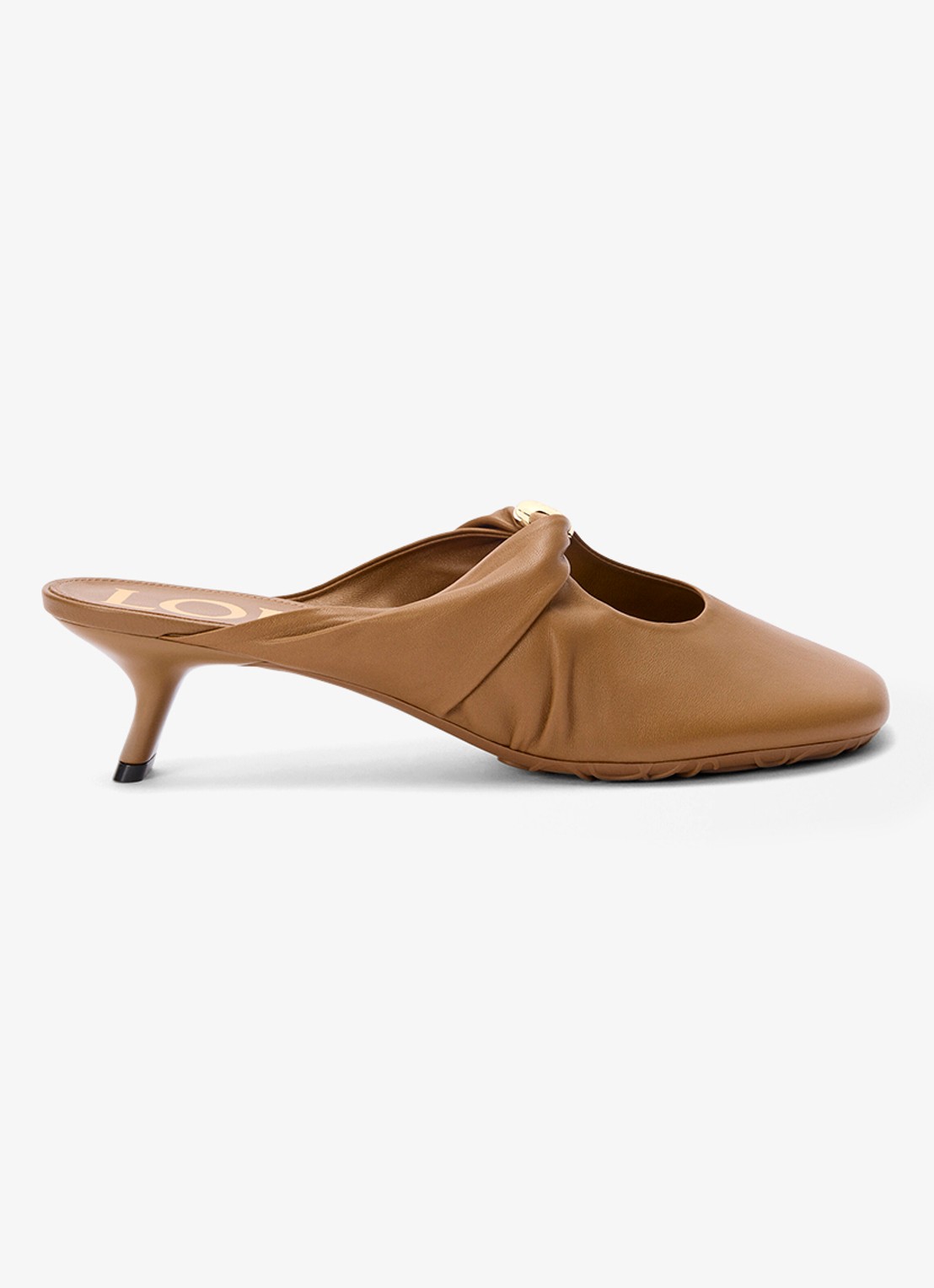 LOEWE Pebble Soft 45 muiltje van lamsleer - voorkant bruin