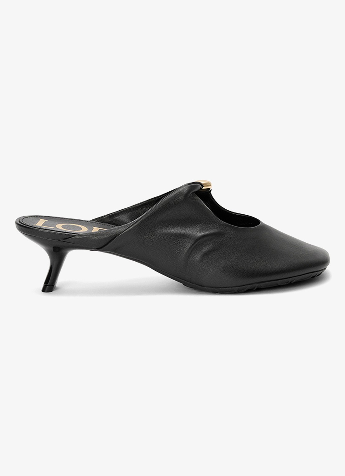LOEWE Pebble Soft 45 muiltje van lamsleer - voorkant zwart