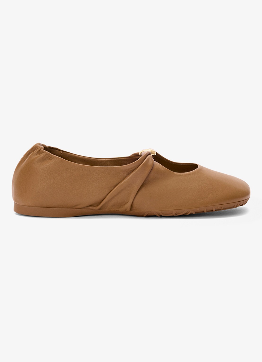 LOEWE Pebble Soft ballerina van lamsleer - voorkant bruin