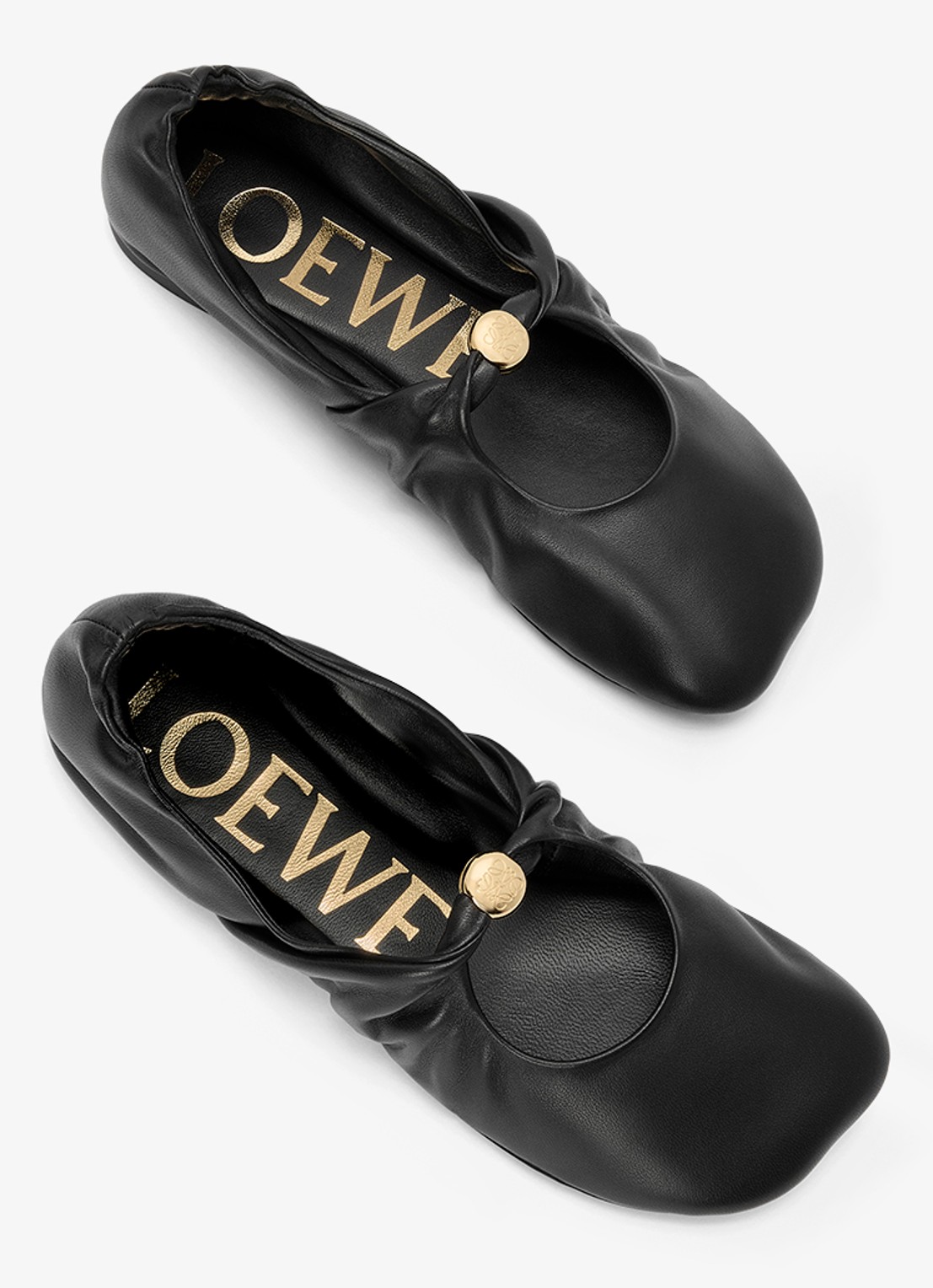 LOEWE Pebble Soft ballerina van lamsleer - detail 4 zwart