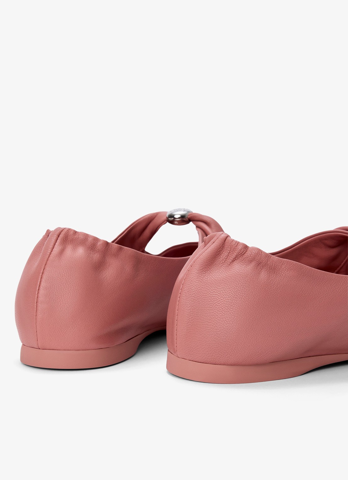 LOEWE Pebble Soft ballerina van lamsleer - achterkant 3 oudroze
