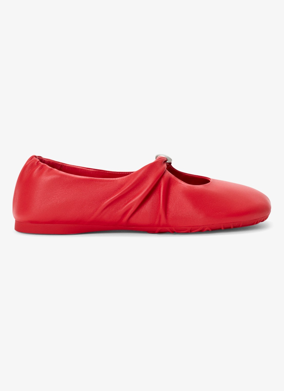 LOEWE Pebble Soft ballerina van lamsleer - voorkant 4 rood