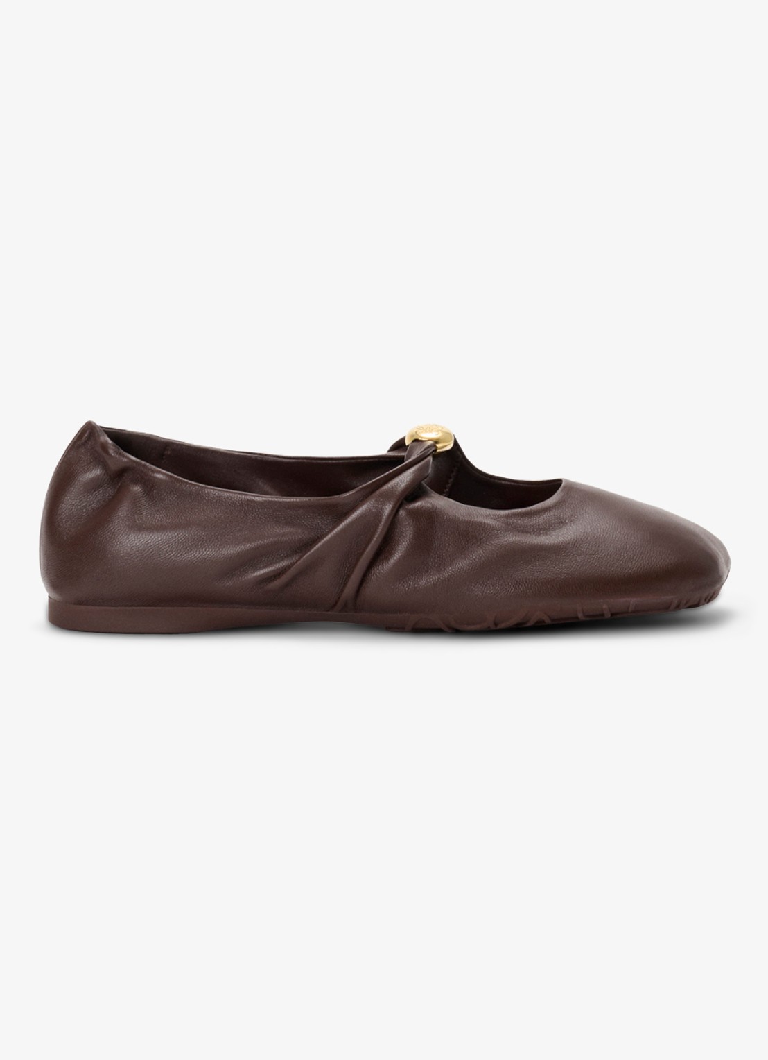 LOEWE Pebble Soft ballerina van lamsleer - voorkant bruin