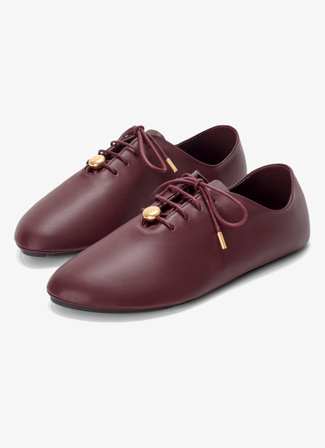 LOEWE Pebble Soft Lace-Up sneaker van kalfsleer - voorkant 2 donkerrood