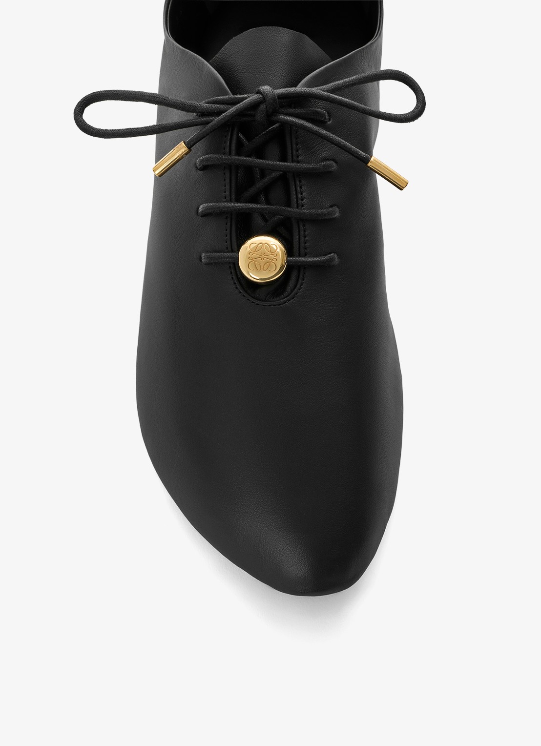 LOEWE Pebble Soft Lace-Up sneaker van kalfsleer - detail 4 zwart