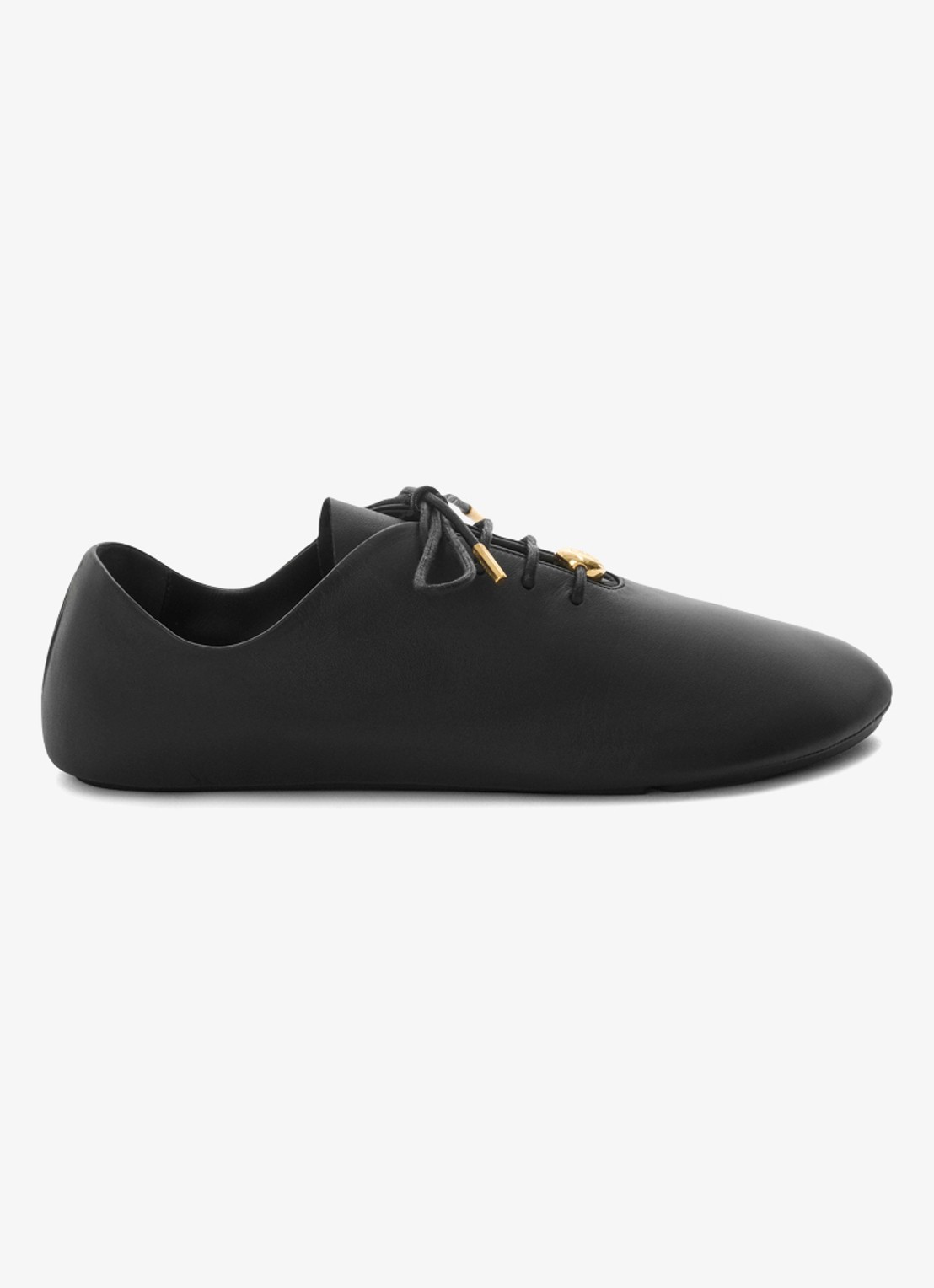 LOEWE Pebble Soft Lace-Up sneaker van kalfsleer - voorkant zwart