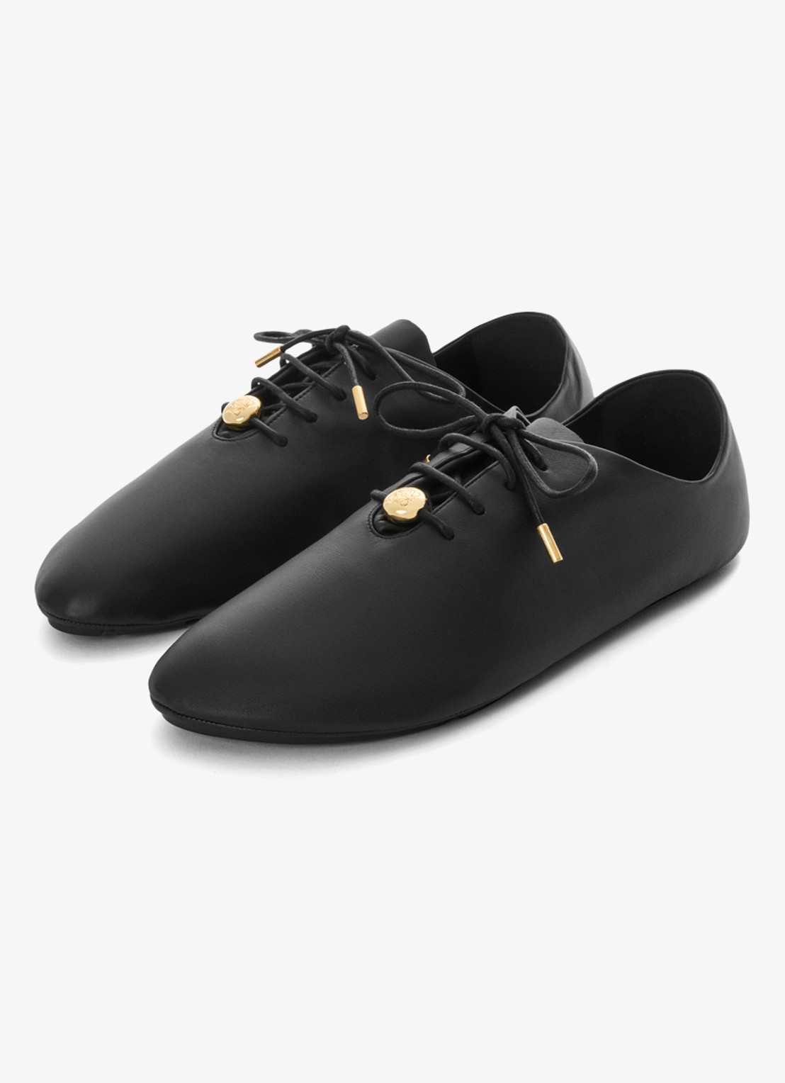 LOEWE Pebble Soft Lace-Up sneaker van kalfsleer - voorkant 2 zwart