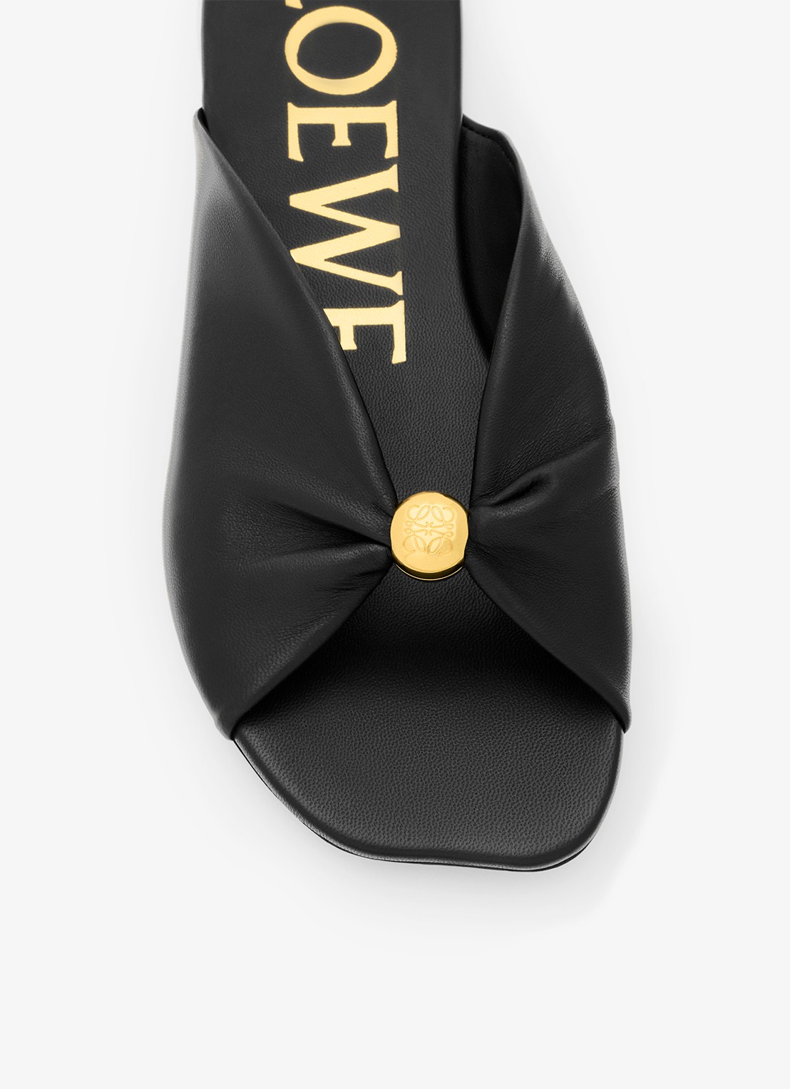 LOEWE Pebble Soft slipper van lamsleer - detail 5 zwart
