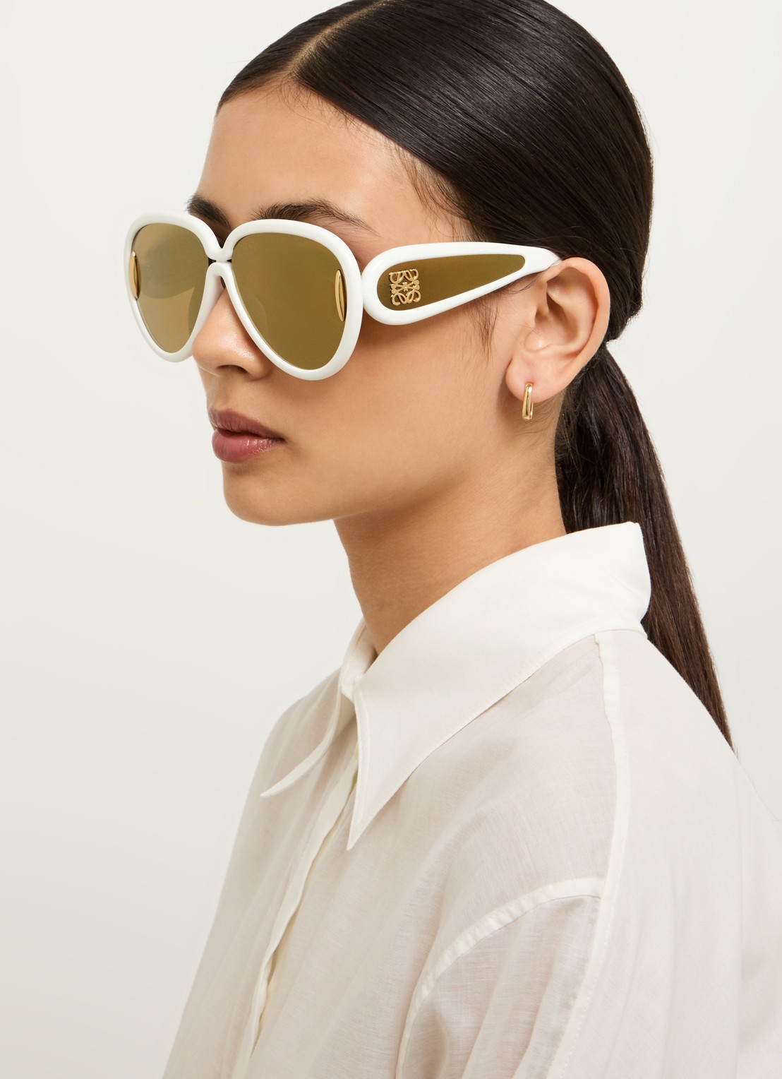 LOEWE Piloten zonnebril LW40132I - voorkant 2 ivoor