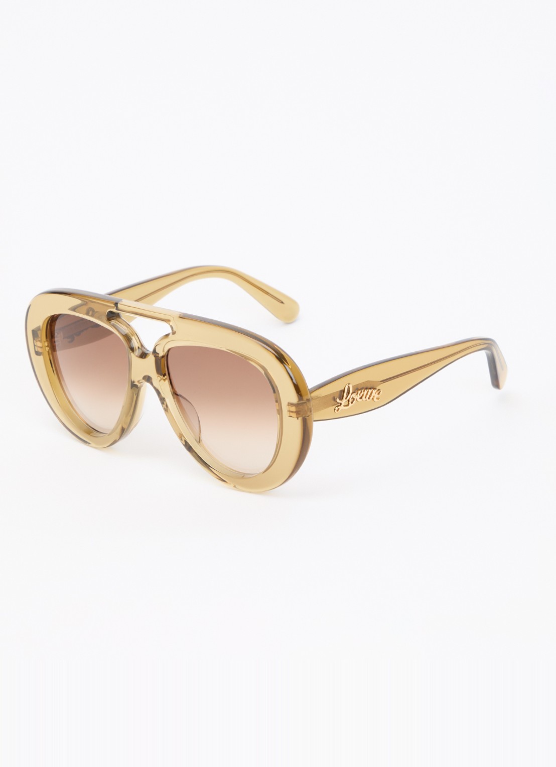 LOEWE Piloten zonnebril LW40144U - voorkant olijfgroen